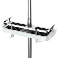 Shower Shelf Without Drilling Adjustable Shower Shelf For The Shower Rod Bathroom Storage With Shower Holder Shelf With 2 Small Hooks -Comfort Bathroom Store 68107378 3