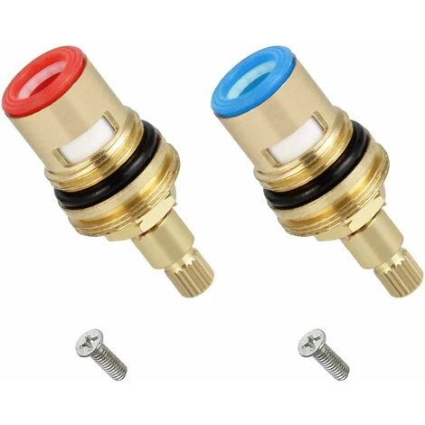 2Pcs Ceramic Disc Head, Ceramic Cartridges, Universal Replacement For Brass Faucet 20 Notches X 53mm Replacement For Kitchen, Bathroom 3 2Pcs Ceramic Disc Head, Ceramic Cartridges, Universal Replacement For Brass Faucet 20 Notches X 53mm Replacement For Kitchen, Bathroom