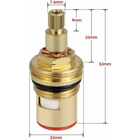 2Pcs Ceramic Disc Head, Ceramic Cartridges, Universal Replacement For Brass Faucet 20 Notches X 53mm Replacement For Kitchen, Bathroom 5 2Pcs Ceramic Disc Head, Ceramic Cartridges, Universal Replacement For Brass Faucet 20 Notches X 53mm Replacement For Kitchen, Bathroom - Image 3