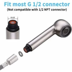 Spare Kitchen Faucet Spray 2 Types Of Spray Kitchen Faucet Head Replacement For Brushed Nickel Mixer Tap, -Comfort Bathroom Store 68108095 4