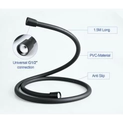 Meykoers Matte Black Shower Hose 1.5m PVC Universal Shower Flex Hoses -Comfort Bathroom Store 68201186 5