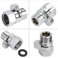 Shower Head Stop Valve Flow Control Stop Valve T Flow Brass Universal Replacement Part -Comfort Bathroom Store 68261280 3