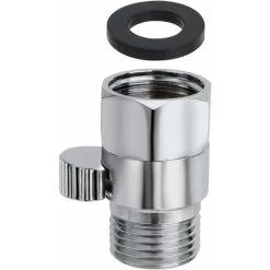 Shower Head Stop Valve Flow Control Stop Valve T Flow Brass Universal Replacement Part -Comfort Bathroom Store 68261280 4