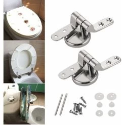 Charniere Abattant WC Fixations De Remplacement Charniere Abattant En Alliage De Zinc WC Siège Charnière Pour Bois Résine MDF Abattant WC -Comfort Bathroom Store 68336486 3