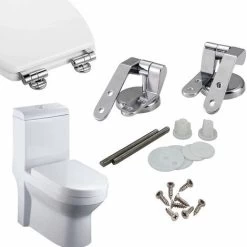 Charniere Abattant WC Fixations De Remplacement Charniere Abattant En Alliage De Zinc WC Siège Charnière Pour Bois Résine MDF Abattant WC -Comfort Bathroom Store 68336486 5