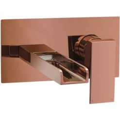 ENKI BT9805 Rose Gold Wall Mounted Basin Mixer Tap Waterfall Ultra Modern Plaza