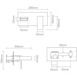 ENKI BT9805 Rose Gold Wall Mounted Basin Mixer Tap Waterfall Ultra Modern Plaza -Comfort Bathroom Store 69286287 3
