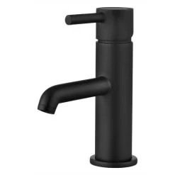 ENKI, Zara, BT9903, Matte Black, Basin Mixer Tap, Single Lever, Cloakroom Basin Mixer, Solid Brass, Easy Clean, Modern Design, Easy To Install, 10-Year Guarantee