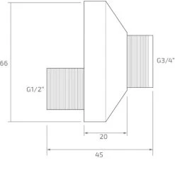 ENKI, P01, Chrome, Cranked Connectors Adaptors With Decorative Plates For Wall Mounted Taps, Adjustment 3/4" To 1/2" Bath Tap Offset, Modern Or Traditional Bathroom Design, Solid Metal -Comfort Bathroom Store 69286788 4