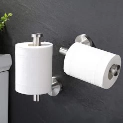 Toilet Paper Holder Stainless Steel, Bathroom Tissue Roll Holder Dispenser Half Open Round Wall Mount For Washroom & Kitchen-Silver -Comfort Bathroom Store 69524606 4
