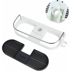 No Drilling Shower Shelf For Shower Rail, Aluminum Alloy Adjustable Pole Telescopic Shower Shelf With 2 Towel Hooks, Fits 19mm - 25mm Rail 9 No Drilling Shower Shelf For Shower Rail, Aluminum Alloy Adjustable Pole Telescopic Shower Shelf With 2 Towel Hooks, Fits 19mm - 25mm Rail -Comfort Bathroom Store 69594419 3