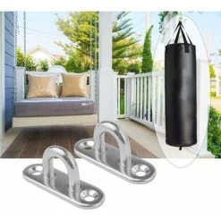 HIASDFLS Crochet Acier Inoxydable (6Pcs) - Support Mural Pour Charges Lourdes  - Crochets Métal Forme U Avec 2 Trous Retient Jusqu'À 40 Kg Poids, Crochets Mural À Visser Patères À Visseren -Comfort Bathroom Store 69611324 5