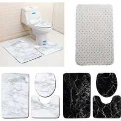 Bath Mat And Toilet Contour Set 3 Set, Marble Pattern Bathroom Set Toilet Contour Mat Covers Toilet Cover 11 Bath Mat And Toilet Contour Set 3 Set, Marble Pattern Bathroom Set Toilet Contour Mat Covers Toilet Cover -Comfort Bathroom Store 69624415 5