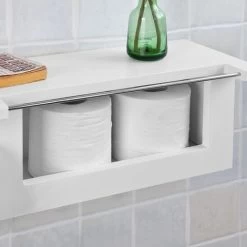 SoBuy Wood Wall Mounted Bathroom Toilet Paper Roll Holder,FRG175-W -Comfort Bathroom Store 6968534 5