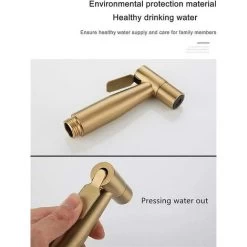 Stainless Steel Toilet Bidet Sprayer, Bidet Sprayer Kit, Faucet Sprayer Toilet Sprayer (Gold) -Comfort Bathroom Store 70367128 3