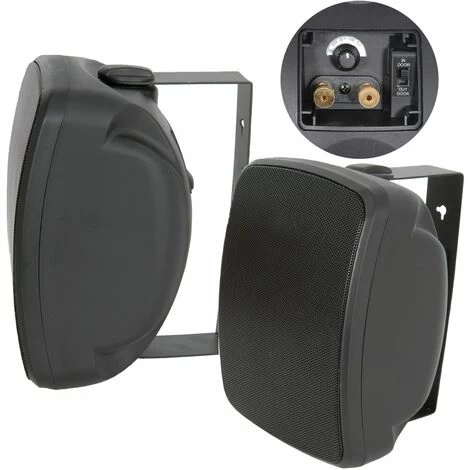 QUALITY 5" 100W Black Outdoor Garden Speaker*100V & 8ohm* IP44 Wall / Background 3 QUALITY 5" 100W Black Outdoor Garden Speaker*100V & 8ohm* IP44 Wall / Background