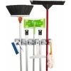 Wall-Mounted Broom Holder With 5 Slots And 6 Multi-Task Hooks -Comfort Bathroom Store 70939435 1