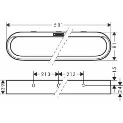 Hansgrohe WallStoris Bathroom Towel Rail Hanger 58cm Matt Black Easy Install -Comfort Bathroom Store 71101127 4
