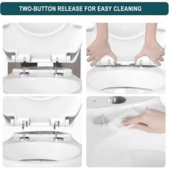 WOLTU Heavy Duty Soft Close Quick Release Toilet Seats Dual Fixing Fittings White -Comfort Bathroom Store 71153292 3