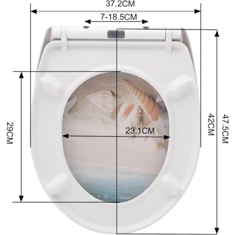 WOLTU Toilet Seats Soft Close Easy Cleaning Loo Seat With Adjustable Hinges Beautiful Beach 4 WOLTU Toilet Seats Soft Close Easy Cleaning Loo Seat With Adjustable Hinges Beautiful Beach - Image 2