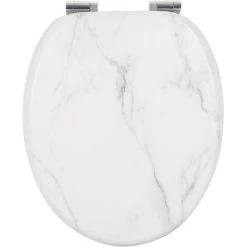 WOLTU Wooden Toilet Seats Soft Close WC Seat Hinge Ideal For Standard Toilet Granite