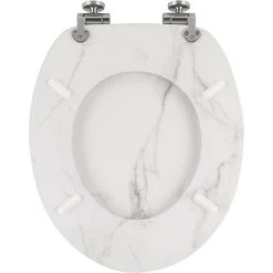 WOLTU Wooden Toilet Seats Soft Close WC Seat Hinge Ideal For Standard Toilet Granite -Comfort Bathroom Store 71153800 4