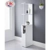 White Bathroom Storage Cabinet Tall Narrow Cupboard Free Standing Furniture Unit -Comfort Bathroom Store 71153951 1