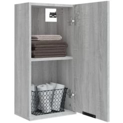 Wall-mounted Bathroom Cabinet Grey Sonoma 32x20x67 Cm VidaXL -Comfort Bathroom Store 71405928 5