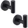Wall Mounted Towel Hook Bathroom Robe Hooks Matte Black SUS304 Stainless Steel Coat Rack Rack Towel Rack Storage 2 Pieces -A -Comfort Bathroom Store 71418935 1