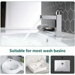 Basin Faucet Cold Water Only Durable Metal Bathroom Faucet Hand Wash Faucet Ceramic Cartridge Aerator Pull Out Convenient To Clean Or Replace Modern Design -Comfort Bathroom Store 71419109 5