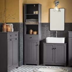 SoBuy Under Sink Cabinet Bathroom Storage Cabinet With 2 Doors,BZR18-DG 10 SoBuy Under Sink Cabinet Bathroom Storage Cabinet With 2 Doors,BZR18-DG -Comfort Bathroom Store 71536675 4