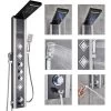 SUGUWORD Shower Tower Panel LED Shower System With 6 Functions, Unique Powerful Hydromassage And Bidet Tap Shower Tower Wall Mounted Black And Brushed Nickel -Comfort Bathroom Store 71582340 1
