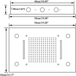 SUGUWORD LED 14X20 Inch Waterfall Rainfall Shower Head Multifunction Shower Head Square Ceiling Mounted Shower Head Solid Brass High Pressure Shower Head Remote Control Shower Head Brushed Nickel -Comfort Bathroom Store 71582344 5
