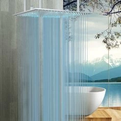 SUGUWORD LED 24 Inch Rainfall Shower Head Square Temperature Sensor 3 Colors Changing Polished Chrome Solid Brass Ceiling Mounted Bathroom High Pressure Luxury Rainfall Shower Head Full Body Coverage -Comfort Bathroom Store 71582361 4