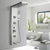 SUGUWORD Shower Panel Tower System 5 Function With Top Shower Head Body Massage Jets Handheld Shower Tub Spout Brushed Nickel Stainless Steel Bathroom Shower Column Wall Mounted