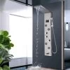 SUGUWORD Bathroom Shower Panel Tower System LED Stainless Steel With 5 Function Shower Head Handheld Shower Massage Jets Brushed Nickel -Comfort Bathroom Store 71582365 1
