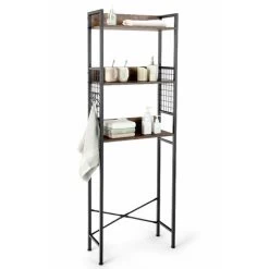 Industrial 3-Tier Over-The-Toilet Storage Shelf Bathroom Organizer Rack Toilet