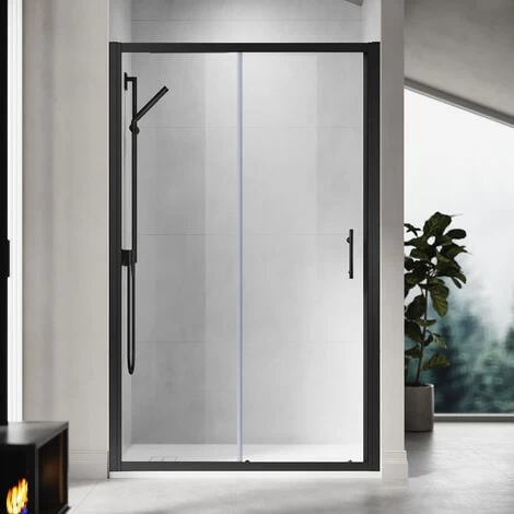 ELEGANT 1000mm Sliding Shower Enclosure Black Frame Shower Door 6mm Tempered Glass 3 ELEGANT 1000mm Sliding Shower Enclosure Black Frame Shower Door 6mm Tempered Glass