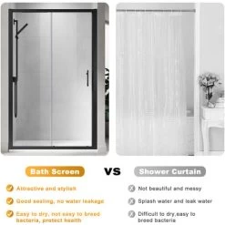 ELEGANT 1000mm Sliding Shower Enclosure Black Frame Shower Door 6mm Tempered Glass 11 ELEGANT 1000mm Sliding Shower Enclosure Black Frame Shower Door 6mm Tempered Glass -Comfort Bathroom Store 71800765 5