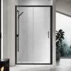 ELEGANT 1100mm Sliding Shower Enclosure Black Frame Shower Door 6mm Tempered Glass 1 ELEGANT 1100mm Sliding Shower Enclosure Black Frame Shower Door 6mm Tempered Glass -Comfort Bathroom Store 71800766 1