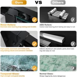 ELEGANT 1100mm Sliding Shower Enclosure Black Frame Shower Door 6mm Tempered Glass -Comfort Bathroom Store 71800766 4