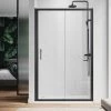 ELEGANT 1200 X 700 Mm Sliding Shower Enclosure Black Frame 6mm Glass Reversible Cubicle Shower Door Screen Panel With Shower Tray And Waste -Comfort Bathroom Store 71855393 1