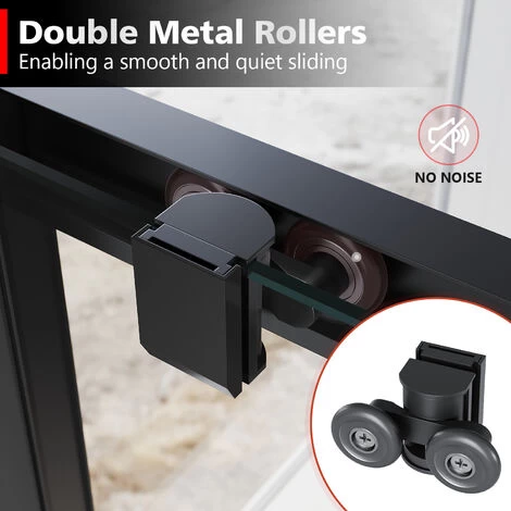 ELEGANT 1200 X 900 Mm Sliding Shower Enclosure Matt Black Frame Cubicle With Tray And Waste + Side Panel + Riser Kit 6 ELEGANT 1200 X 900 Mm Sliding Shower Enclosure Matt Black Frame Cubicle With Tray And Waste + Side Panel + Riser Kit - Image 4