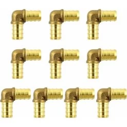 Brass Elbow Fittings, Brass Hose Fitting 90 Degree, 1/2 / 12mm, 10 Pack