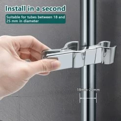 Hand Shower Holder, Shower Head Holder, Replaceable Handheld Shower Holder, Shower Holder, 18-25MM Diameter Adjustable, No Drilling (Black) -Comfort Bathroom Store 71966023 5