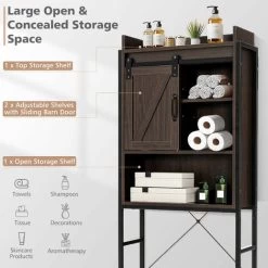 Over-The-Toilet Storage Cabinet Freestanding 4-Tier Bathroom Organizer Shelf 11 Over-The-Toilet Storage Cabinet Freestanding 4-Tier Bathroom Organizer Shelf -Comfort Bathroom Store 72248445 5
