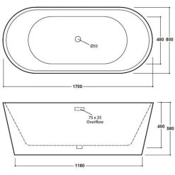 Freestanding Modern Double Ended Bath 1700mm - Duke By Voda Design 9 Freestanding Modern Double Ended Bath 1700mm - Duke By Voda Design -Comfort Bathroom Store 72275217 3