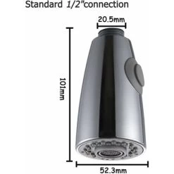 RHAFAYRETwo Function Kitchen Faucet Replacement Pull Out For Kitchen Sink Spray Head Chrome 1/2" Interface 8 RHAFAYRETwo Function Kitchen Faucet Replacement Pull Out For Kitchen Sink Spray Head Chrome 1/2" Interface -Comfort Bathroom Store 72319932 2