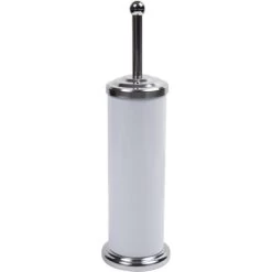 Croydex White & Stainless Steel Toilet Brush & Holder
