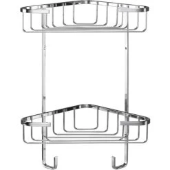 Croydex Rust Free Medium Two Tier Corner Storage Basket Caddy